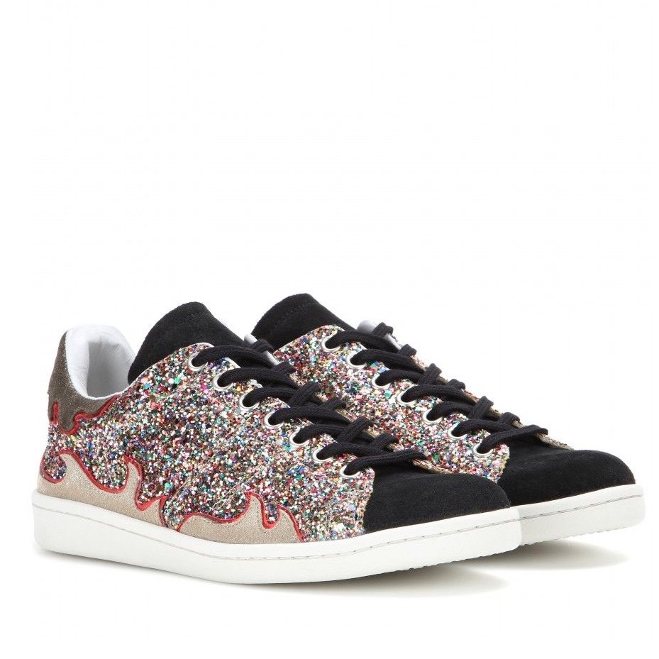 Isabel Marant Suede Glitter Flame Sneakers